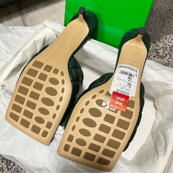 Bottega Veneta Dark Green Quilted Heels - Picture 8 of 13